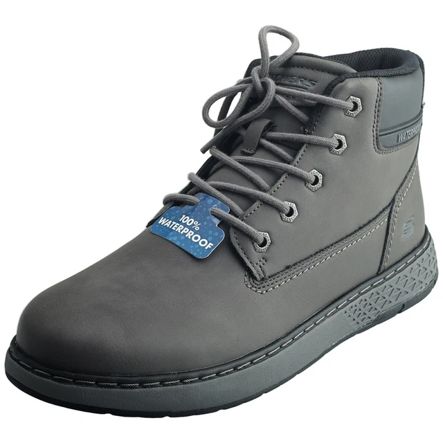 SKECHERS GARLAN DENO Waterproof Mens Casual Boots in Charcoal - 8 UK £ ...