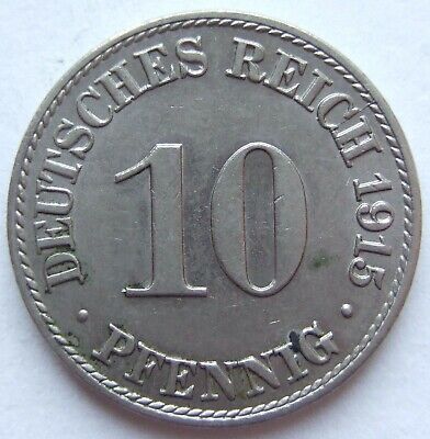 Pièce de Monnaie Reich Allemand Empire 10 Pfennig 1915 A En Extremely fine