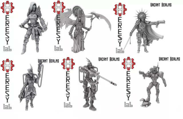 Heresylab Vacant Realms 32mm Fantasy Miniatures Pick Your Model K09-K24