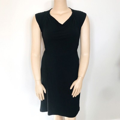 Cabi Wrap Dress Midi Rayon Black Stretch  Women's Size Medium