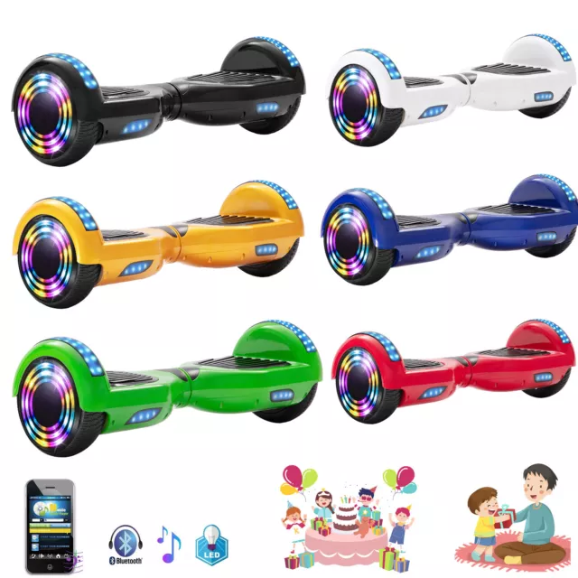 Hoverboard 6,5" Patinete eléctrico Para niños Con Bluetooth LED Luces Overboard