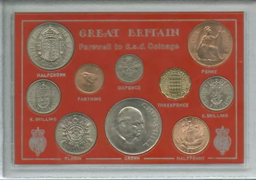 Great Britain Farewell to the £sd System Pre-Decimal 10 Coin (BU UNC) Gift Set