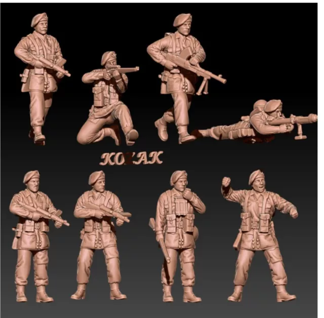 Ww2 British Paratroopers Full Set Soldiers 1/35th Resin Printed