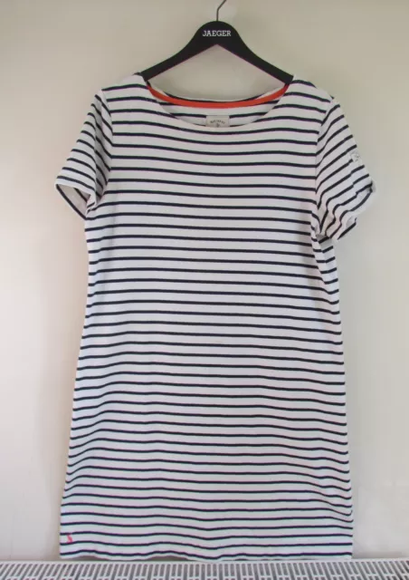 Joules Womens White Navy Blue Stripe Tunic Dress size 18       D166g