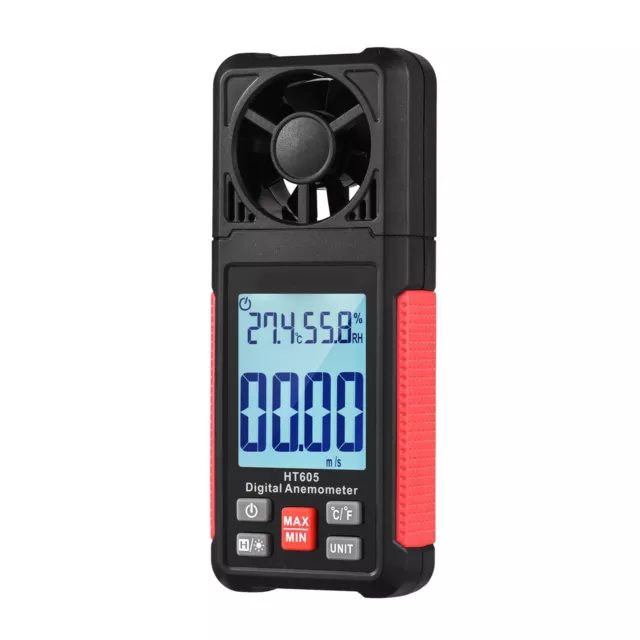 Handheld Anemometer, Digital Wind Gauges Wind Speed Meter, Backlit LCD, MAX/MIN