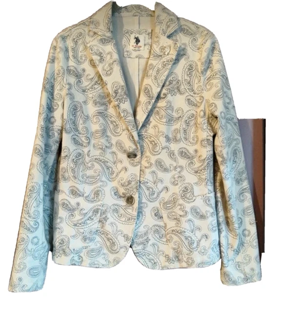 us polo assn Giacca Felpa Donna M come nuova grigia disegno cachemire