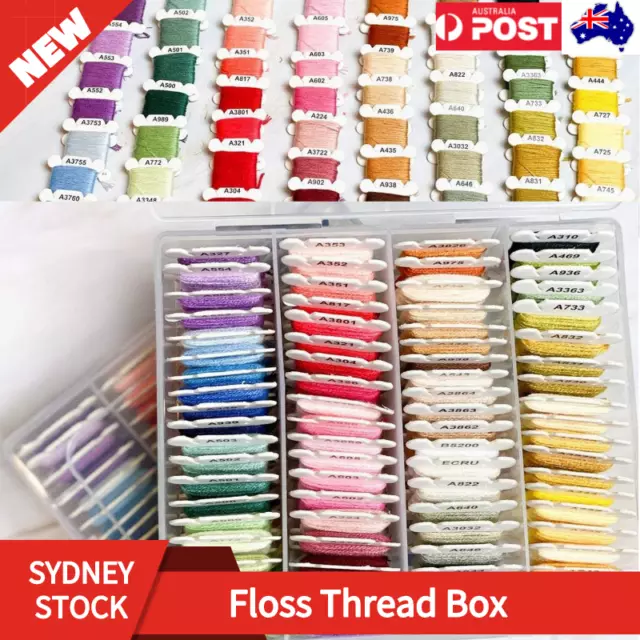 80 Coloured Egyptian Box Cotton Embroidery Cross Stitch Thread Floss Hand Skeins