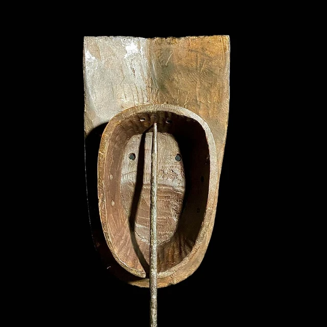 African Mask Tribal Face Wood Hand Carved Vintage Wall Hanging Lega Mask-8020 2