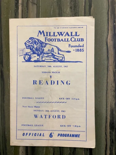 Millwall v Reading, Div 3, 1963/4