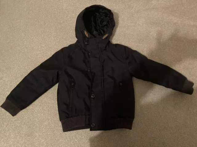 Boys Age 4 NEXT Hooded Black Coat / Jacket