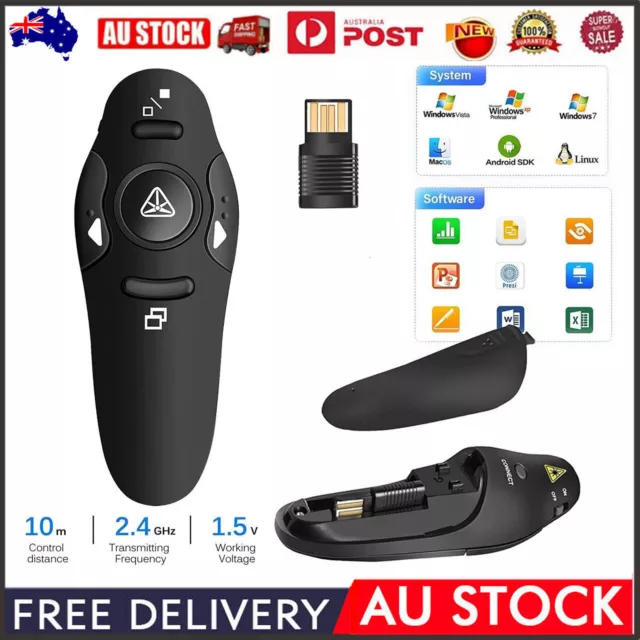 2.4GHz Wireless Presenter PowerPoint Mouse Clicker Presentation Pointer Remote