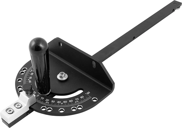 Precision Miter Gauge with a Standard Slot (3/4” X 3/8”) Steel Bar with Adjustab