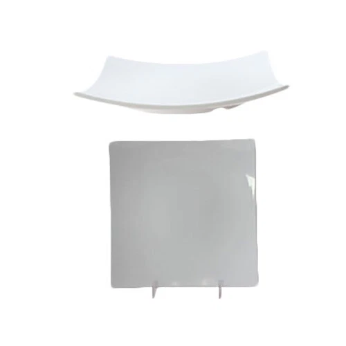 Thunder Group 7-3/8" x 7-3/8" White Classic Melamine Square Plate - 1 Doz