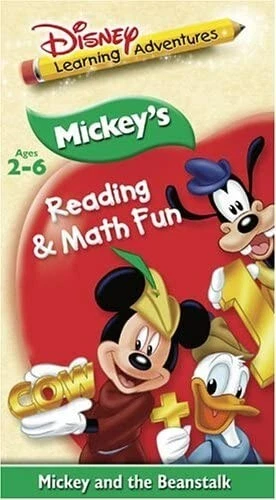 DISNEY'S LEARNING ADVENTURES Mickey's Reading & Math Fun vhs NEW FREE ...