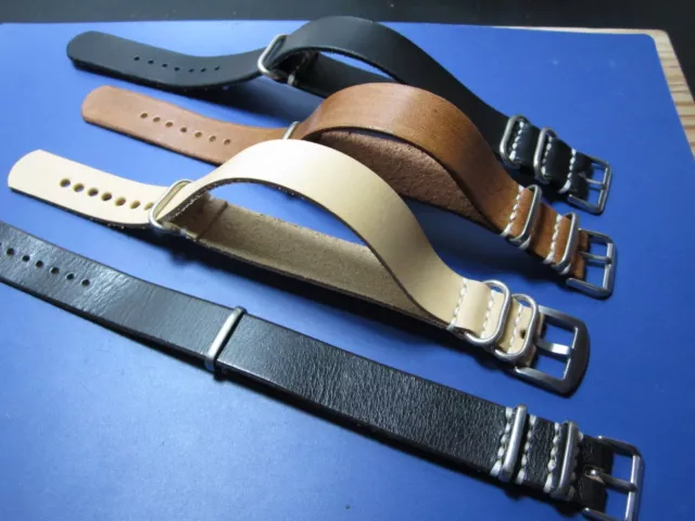 20mm - Nato Zulu Strap Leather cuero Correa Reloj Pulsera Watch band