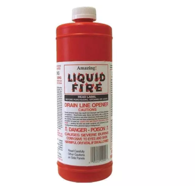 Amazing Products LF-P-24 16 oz Liquid Fire Drain Opener Clog Remover