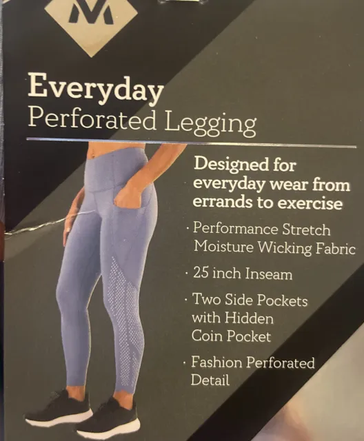 MEMBERS MARK LADIES Everyday 4 Way Stretch Perforated Legging