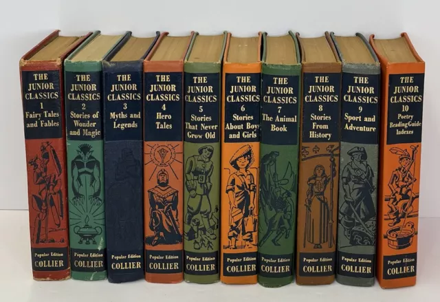 The Junior Classics Popular Edition Collier 1938 Complete Set 10 Volumes