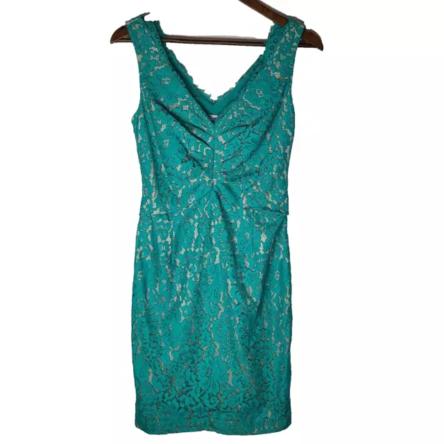 NWOT Eliza J Green Lace Sheath Dress Womens 4