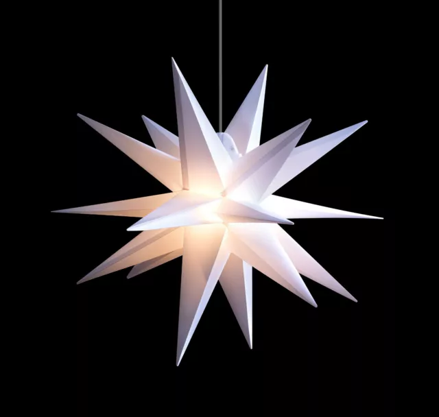 LED Weihnachtsstern weiß 55cm 3D Außenstern inkl. Leuchtmittel mit Timer Stern