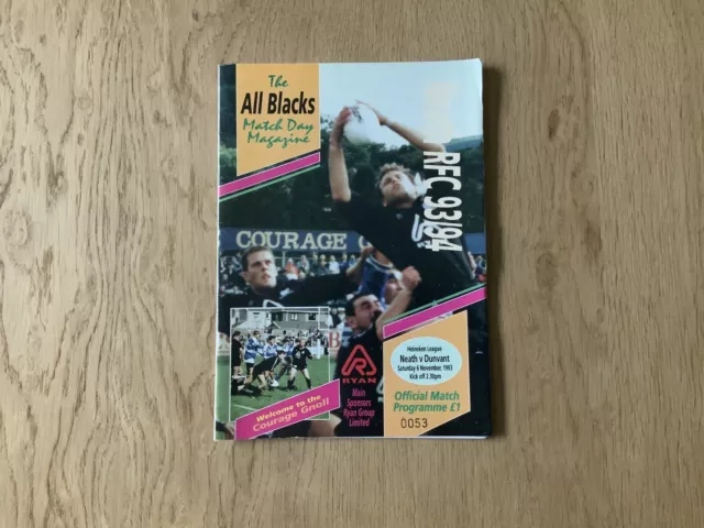 Neath RFC v Dunvant RFC - 1993/94 Heineken Welsh League Div One - Sat 6/11/1993