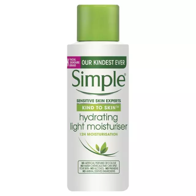 Simple Kind To Skin Light Moisturiser Hydrating 50ml Vitamin B5 Vitamin E