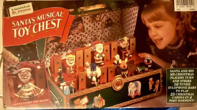 Vintage’94 Mr Christmas “Santa's Musical Animated Toy Chest” Plays 35 Songs RARE