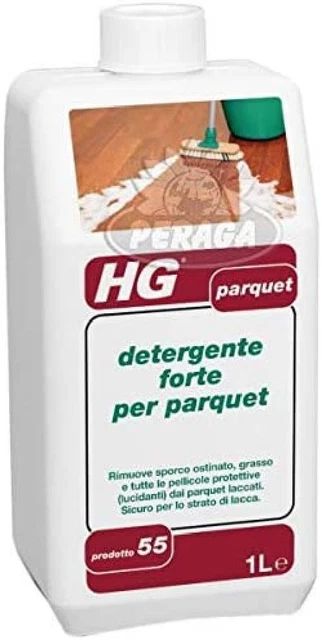 Hg DETERGENTE FORTE PER PARQUET (HG n.55) Profumazione Fresca,Rimuove Sporco 1lt