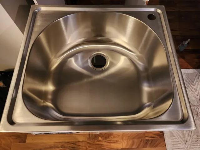 Glacier Bay 24" Stainless Steel Laundry Utility Sink - 9.5" Deep - Sink Only