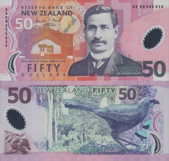 NEW ZEALAND - P188a - 50 Dollars 1999 Brash - POLYMER - First Prefix AA99 - UNC