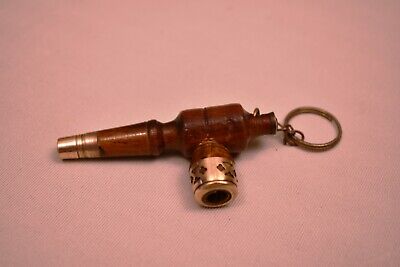Vintage Wooden Brass Keychain Cigarettes Pipe Hand Crafted Hukkah Decorative "
