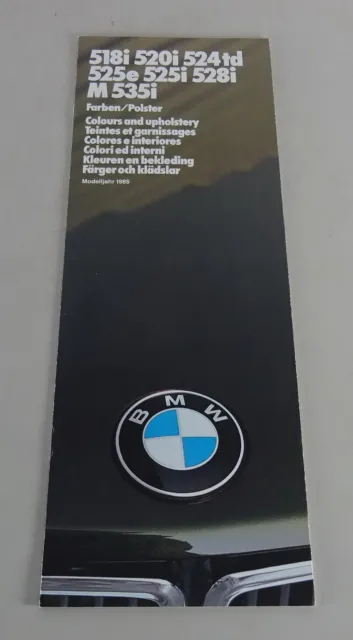 Prospetto Colori/Imbottitura BMW E28 518i 520i 524td 525e 525i 528i 535i/M '02