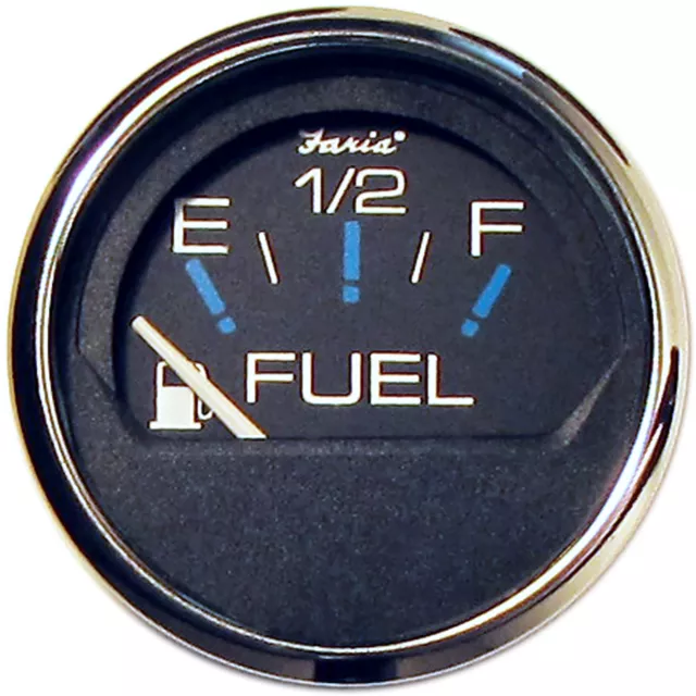 Faria Beede 13701 Chesapeake Black SS Fuel Level Gauge