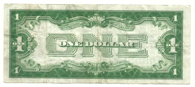 1928A $1 BLUE Seal SILVER Certificate **FUNNY BACK** Old US Paper Money! VF!