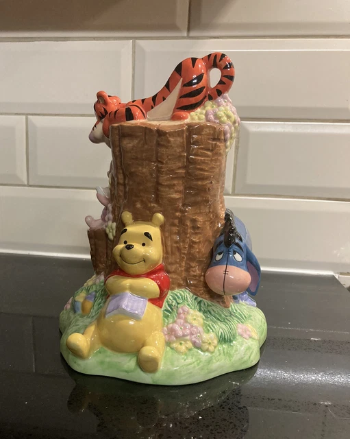 DISNEY WINNIE THE Pooh, Tigger, Eeyore & Piglet Tree Trunk Ceramic Money Box £50.00 PicClick UK