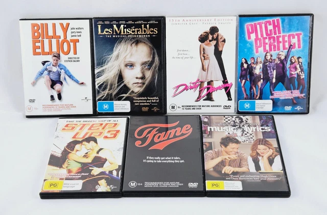 7 x Musicals & Dance DVD Movie Bundle #2 (Region 4) Billy Elliot + Fame + More