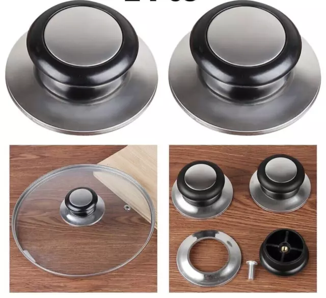 Lid Knobs Cap Replacement For Glass Lid Pot Kitchen Knob Handle Pan Cover Steel