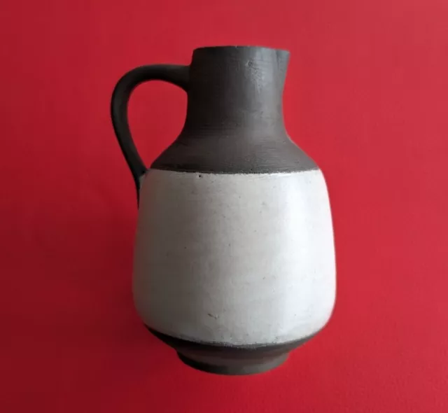 70er Vintage Vase Keramik Blumenvase Braun Terra Krug Henkel Alte Tischvase Grau
