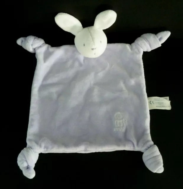 84. Doudou Plat Obaibi Okaidi Lapin Mauve Blanc Ob  - Excellent Etat