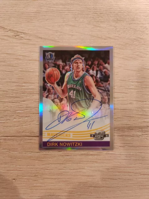 2021 Contenders Optic - DIRK NOWITZKI Silver Holo On Card Auto DAL Mavericks HoF