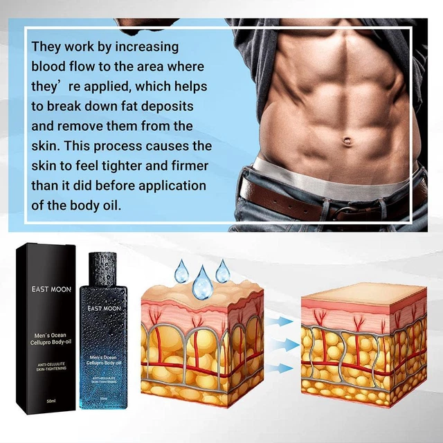 Aceite corporal, aceite de masaje anticelulítico y colágeno Ocean CelluPro para hombre