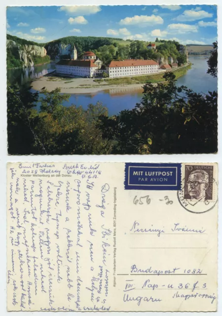 67385 - Kloster Weltenburg an der Donau - Ansichtskarte, gelaufen 24.4.1973