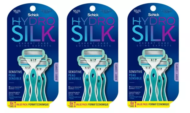 Schick Hydro Silk Sensitive Care Disposable Razors, 18 Count