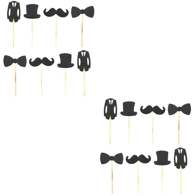 32 Packs  of Father's Day Party Decor Baby Boy Shower Decor Bowtie Cupcake Picks