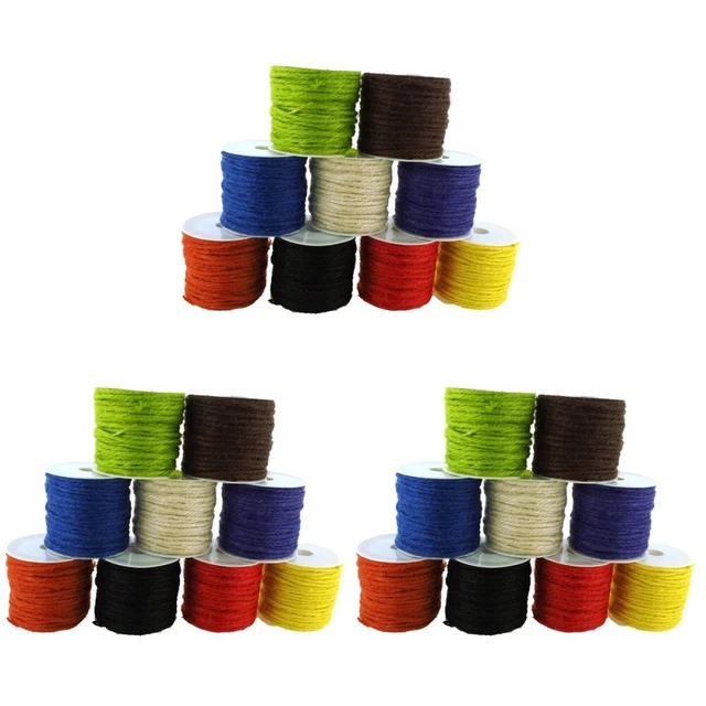 3 piezas 9 colores 2mm yute twine mano cinta de tejer cuerda hilo de enmale
