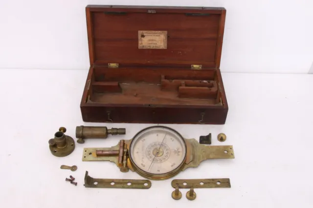 Rare Antique Edmund Brown Ny Brass Vernier Navigational Ship Or Surveyer Compass