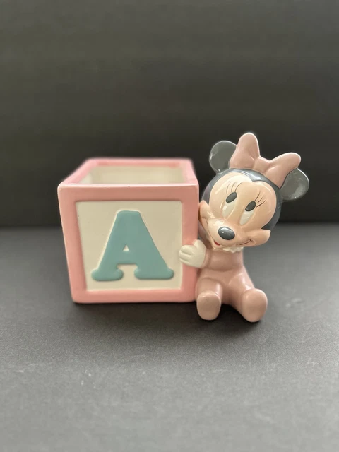 VTG Disney Baby Minnie Mouse planter Organizer Nursery Decor - Pink