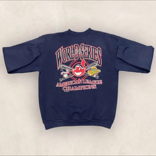 Vintage 90s USA Cleveland Indians MLB Baseball World Series graphic sweatshirt