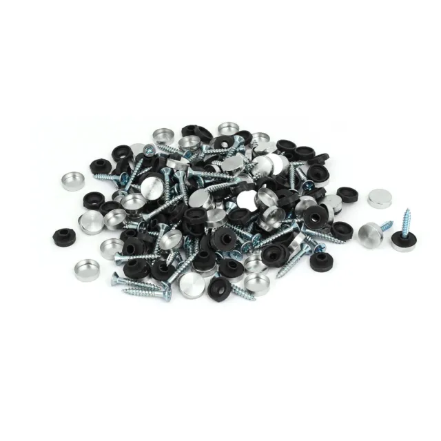 12mm Dia Cubierta Tapa 304 Acero inox Uñas Tornillos Decorativos Espejo 100Pcs