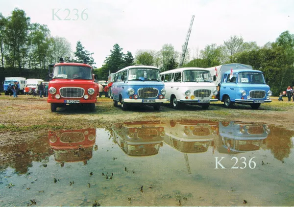 Foto Postkarte: Barkas B 1000 Kleinbus + Pritsche mit Plane in Werdau 2013 K 236